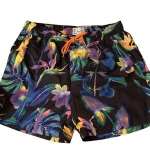 EUC- Forever 21 Tropical Print Swim Trunks